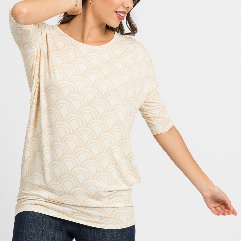 Dolman Top - Stacked Scallop Print